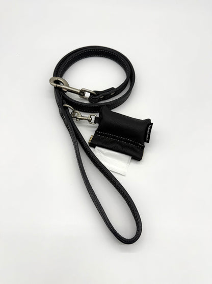 Leather Leash and Poo bag holder set - 25% off